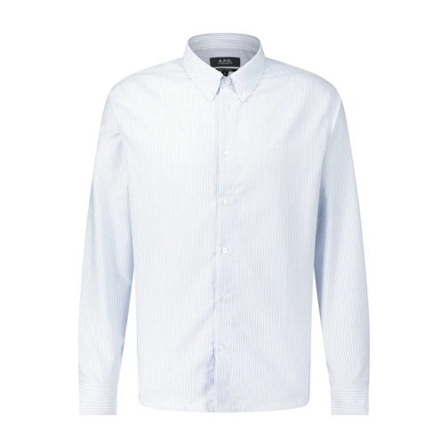 A.P.C. Gestreiftes Hemd aus Baumwolle Hellblau Shirts