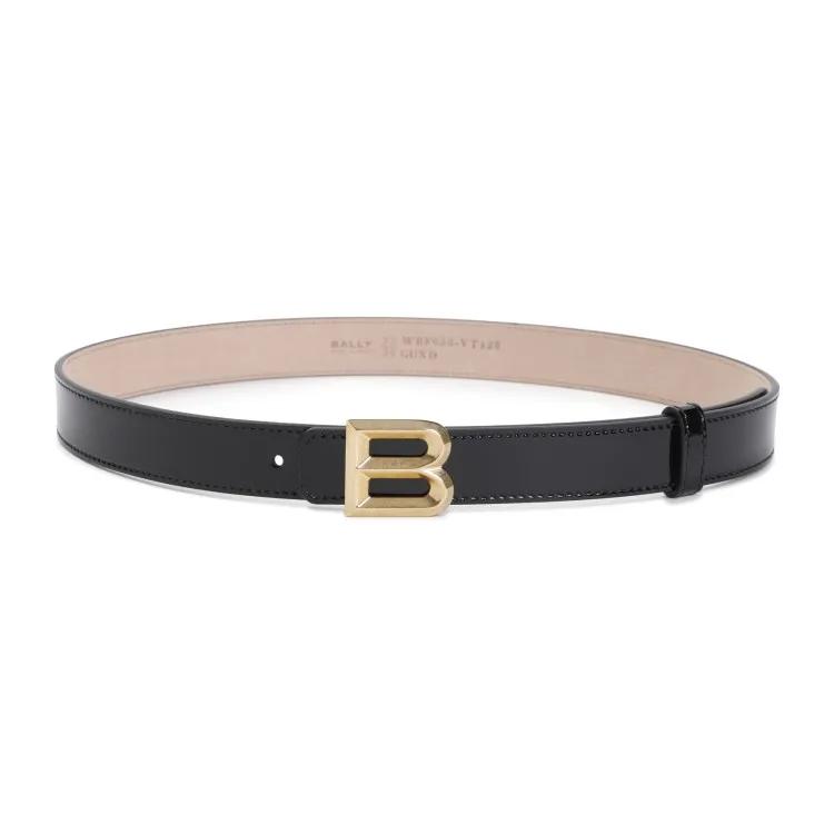 Bally Gürtel - Black Calf Leather Belt - Gr. 85 - in Schwarz - für Damen