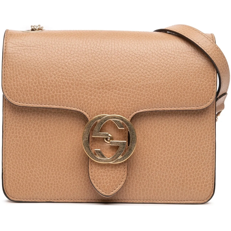 Gucci Sac à bandoulière Small Dollar Calfskin Interlocking G Crossbody braun