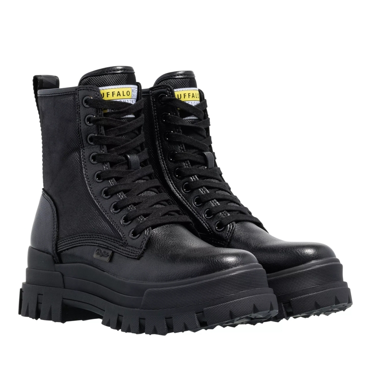 Buffalo Aspha Com2 Laceup Mid Black Bottes lacets