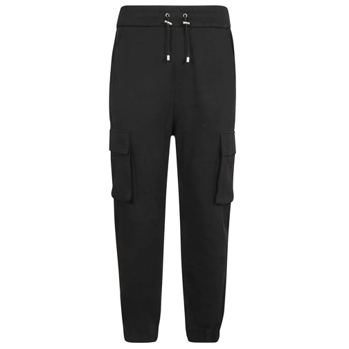 Balmain  Print Cargo Sweatpants Black