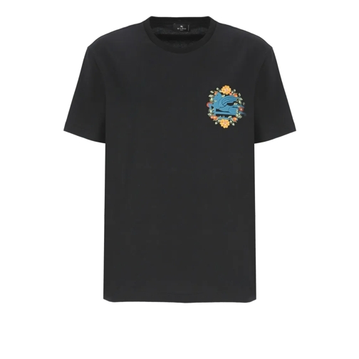 Etro T-Shirts Black Logoed T-Shirt Black