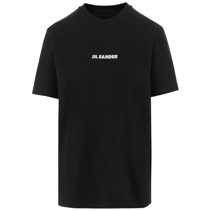 Jil Sander T-shirt Cotton T-Shirt With Front Logo Print Black