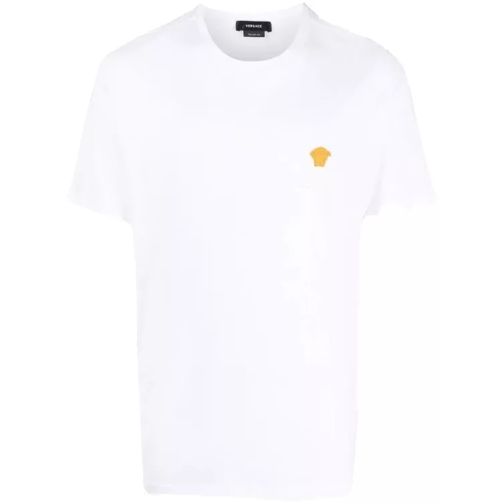 Versace White Cotton Jersey T-Shirt With Medusa Head Motif White 
