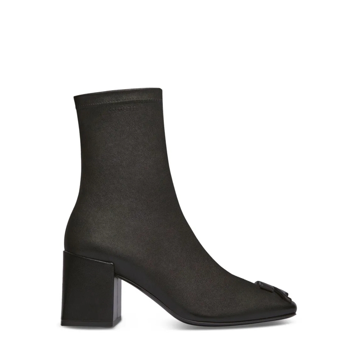 Courrèges Black Ankle Boots With Square Toe Black Stiefel