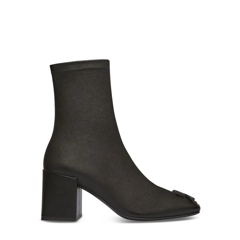 Courrèges Laarzen Black Ankle Boots With Square Toe Schwarz