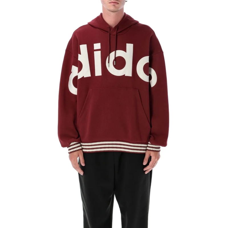 Adidas  Burgundy Sweatshirt With Oversized Logo Red