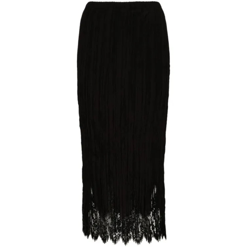 Zimmermann High-Waist Pleated Black Midi Skirt Black 