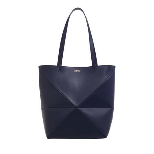 Loewe Puzzle Fold Tote Calfskin Abyss Blue Fourre-tout