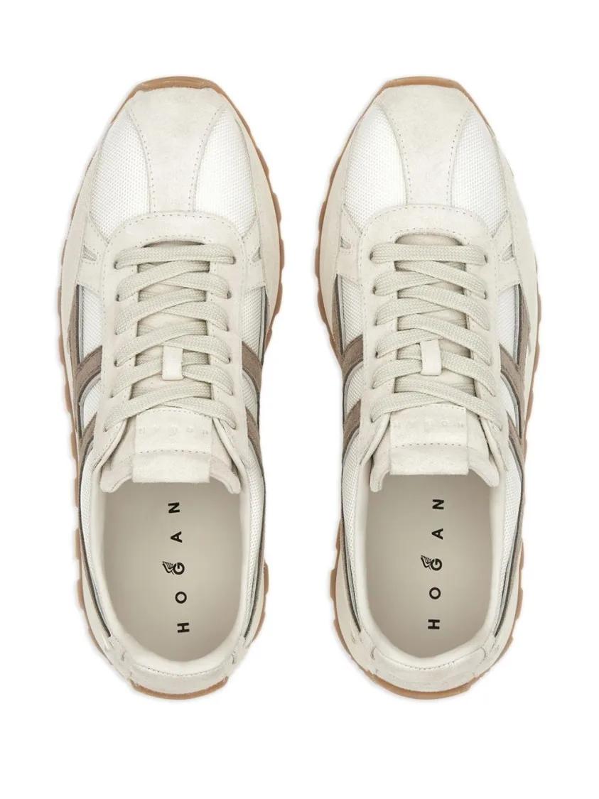 Thumbnail - Hogan Low-Top Sneaker - Mesh Design Sneakers With Suede Trim - Gr. 10 - in Weiß - für Damen