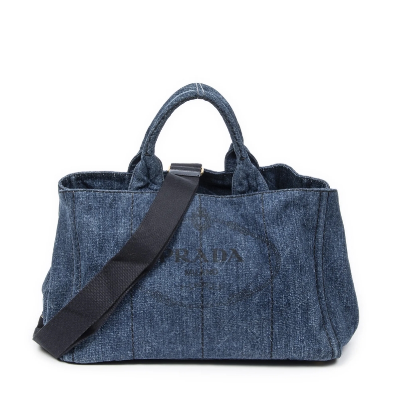 Prada Crossbody Bag Medium Canapa Tote blau