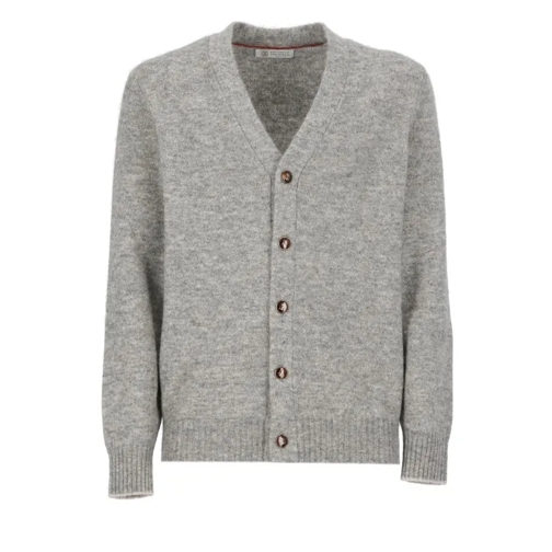 Brunello Cucinelli Grey Alpaca Cardigan Grey 