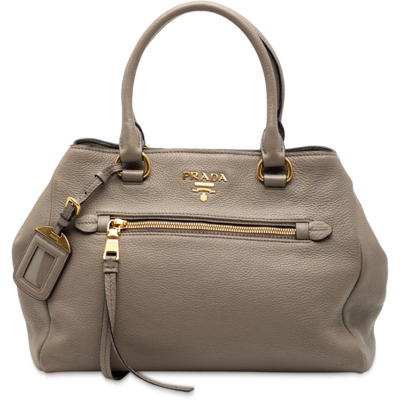 Prada Schultertasche Vitello Phenix Open Convertible Tote braun