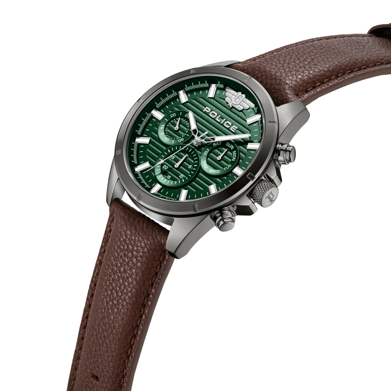 Police Automatikuhr Quarzuhr Malawi dunkel-braun(Image 2)