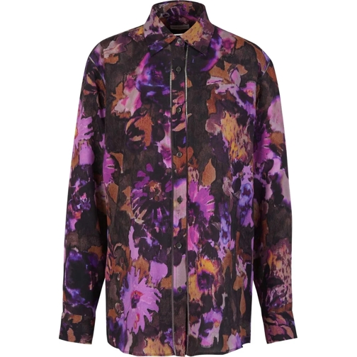 Dries Van Noten T-shirts Silk Viscose Shirt lila