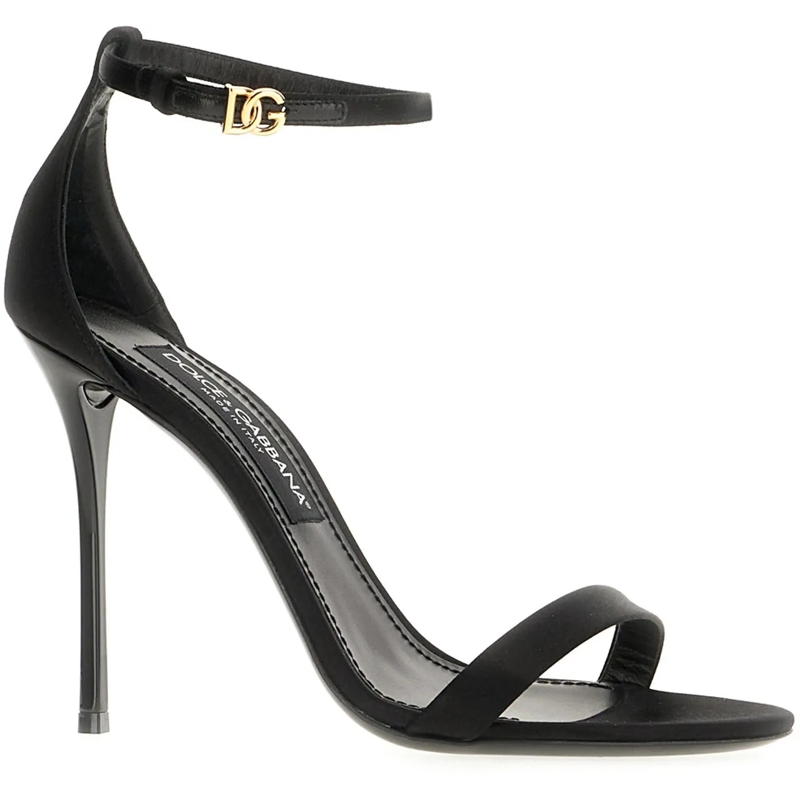 Dolce&Gabbana Sandalen Dolce&gabbana Black satin high sandals schwarz(Image 2)