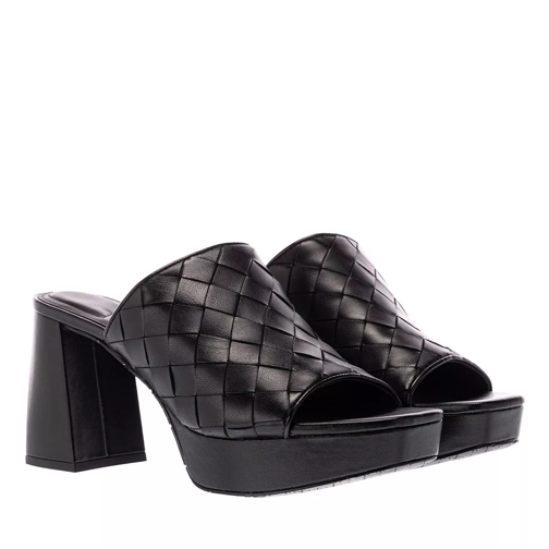 What For Dani Block Heels Soft Leather Black Muil