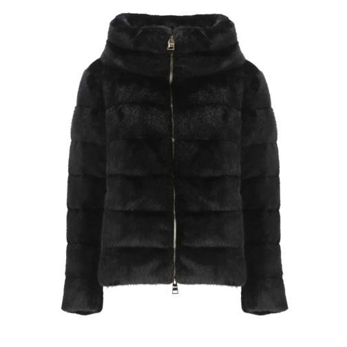 Herno Übergangsjacke Down Jacket With Faux Fur Black