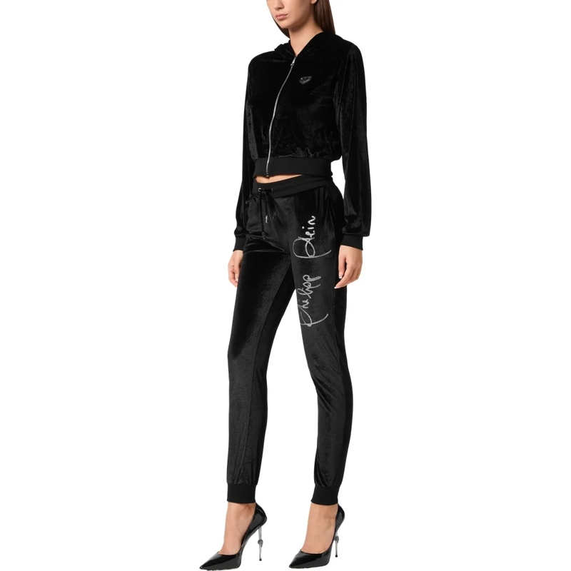 Philipp Plein Daunenjacke Sweatjacke Mit Kapuze Signature Mit Schmucksteinen schwarz(Image 4)