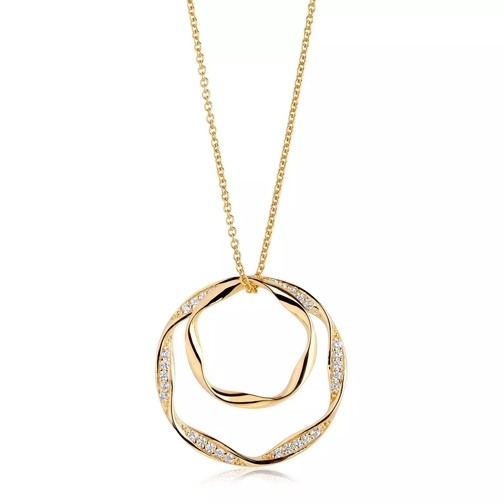 Sif Jakobs Jewellery Cetara Due Grande Pendant White Zirconia 18K Gold Plated Collier long