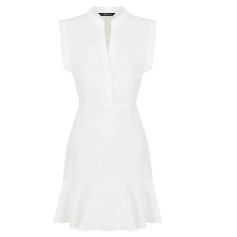 Armani Exchange Minikleid Sleeveless White Dress With Mandarin Collar White