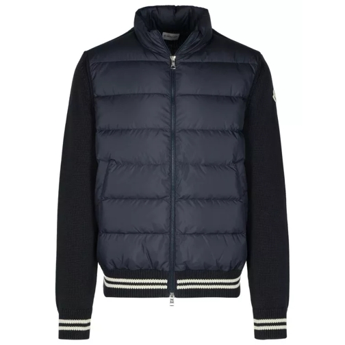 Moncler Navy Cotton Blend Sweater Blue 