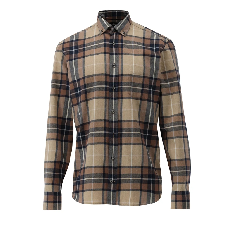 VAN LAACK Hemd Hemd Tailor Fit Karo braun