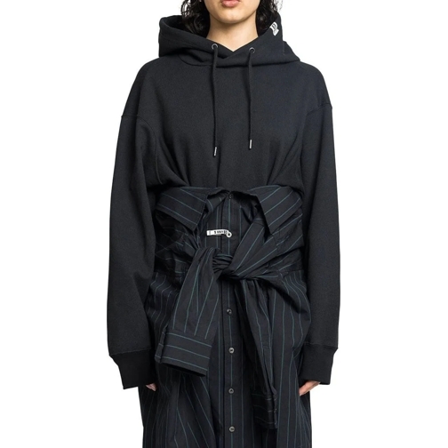 Maison Mihara Yasuhiro  HOODIE COMBINED DRESS BLACK schwarz