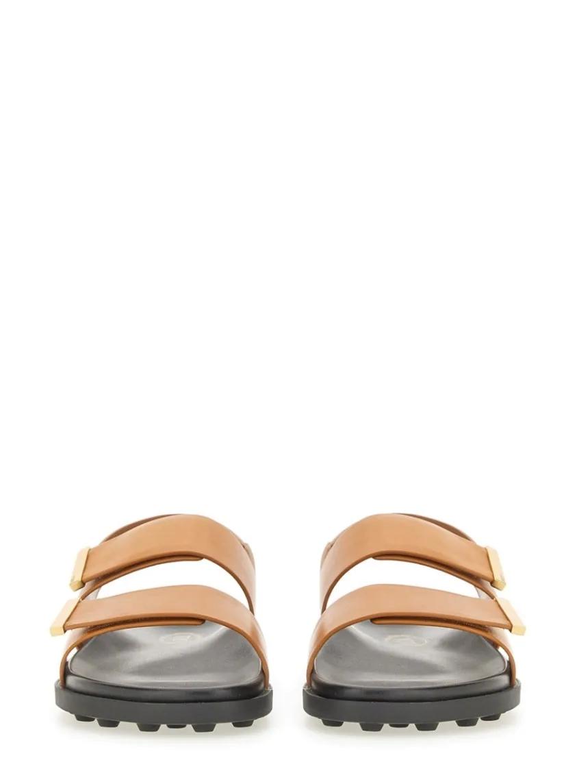 Thumbnail - Brown Calfskin Sandals - Gr. 39 (EU) - in Braun