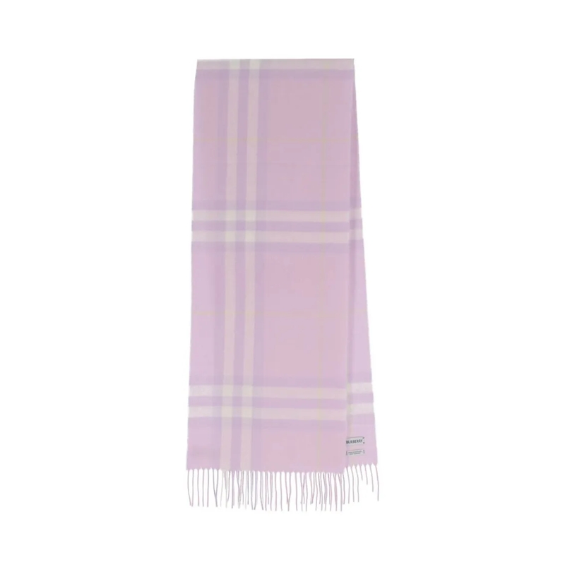 Burberry Écharpe légère Rectangular Cashmere Scarf With Iconic Logo Intars Pink