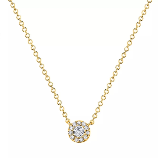 Leaf Necklace Pavé II Diamonds 18K Yellow Gold Korte Halsketting