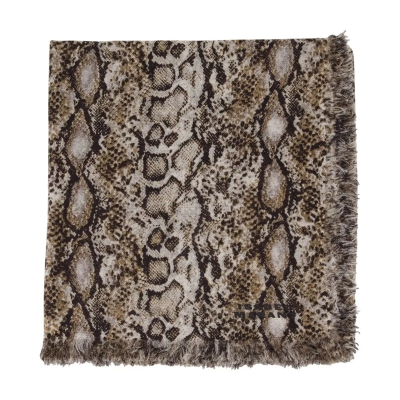 Isabel Marant Écharpe légère Madicia Gb Scarf With Snake Skin Pattern Neutrals
