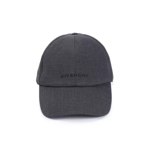 Givenchy Gray Wool Logo Baseball Cap Grey 