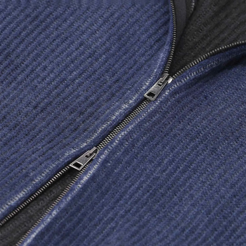 CALIBAN Übergangsjacke Strickjacke aus Wolle & Kaschmir blau(Image 3)