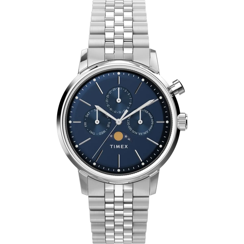 Timex Quarzuhr Quarz-Analoguhr Marlin® Moon Phase silber