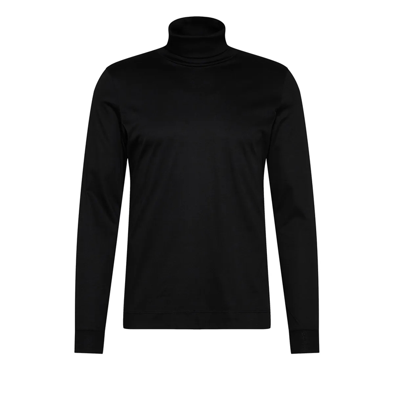 VAN LAACK T-Shirt Longsleeves Polo Uni schwarz