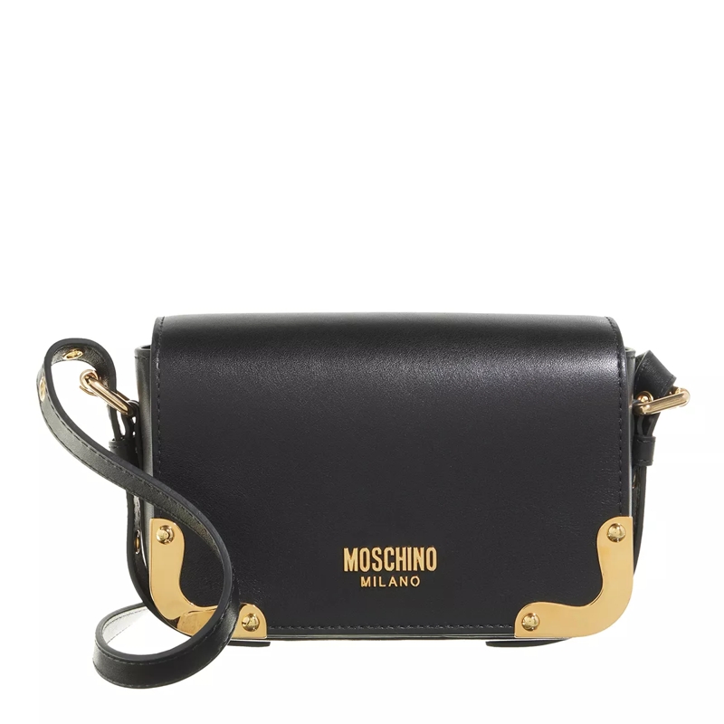 Moschino Crossbody Bag Metal Corner Shoulder Bag Black