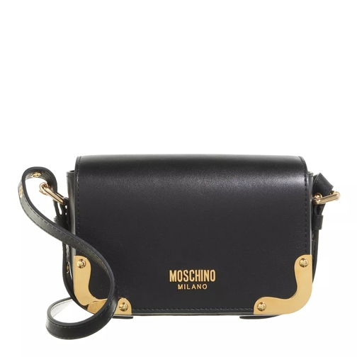 Moschino Metal Corner Shoulder Bag Black Crossbody Bag