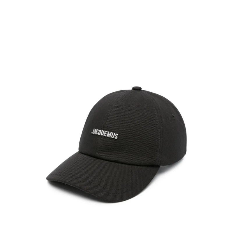 Jacquemus Hut Classic Black Cotton Baseball Cap Black