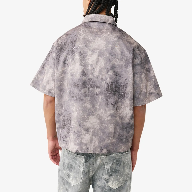 True Religion Hemd - Kastenförmiges Hemd- Kurzarm- Allover-Print-  bunt(Image 4)