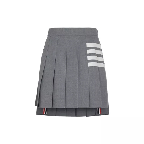 Thom Browne Gray 4-Bar Pleated Miniskirt Grey 