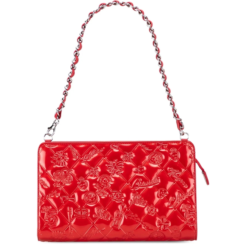 Chanel Sac à bandoulière Patent Calfskin Lucky Symbols Pochette rot