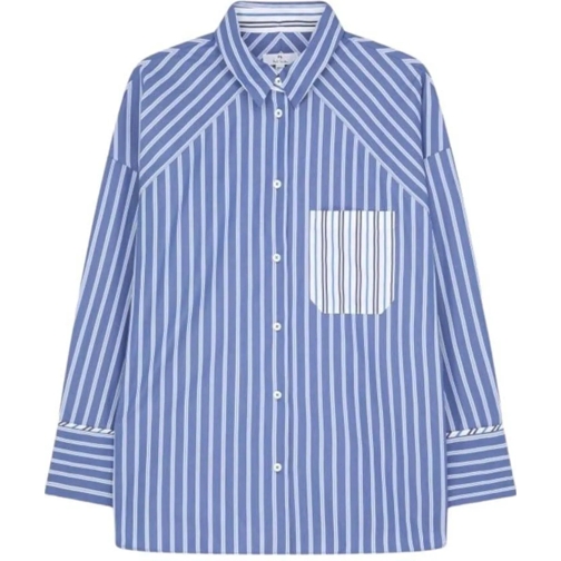 Paul Smith Chemisiers Chemise coton oversize Ray�e Bleu Blanc poche W2R  mehrfarbig