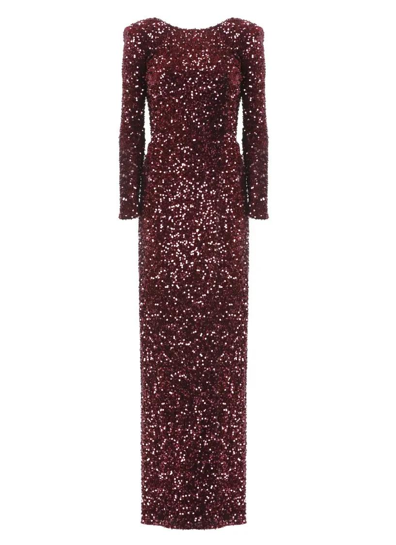 Elisabetta Franchi - Red Carpet Dress With Paillettes - Größe 40 - rot