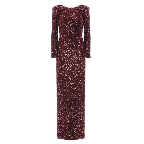 Elisabetta Franchi  Red Carpet Dress With Paillettes Burgundy