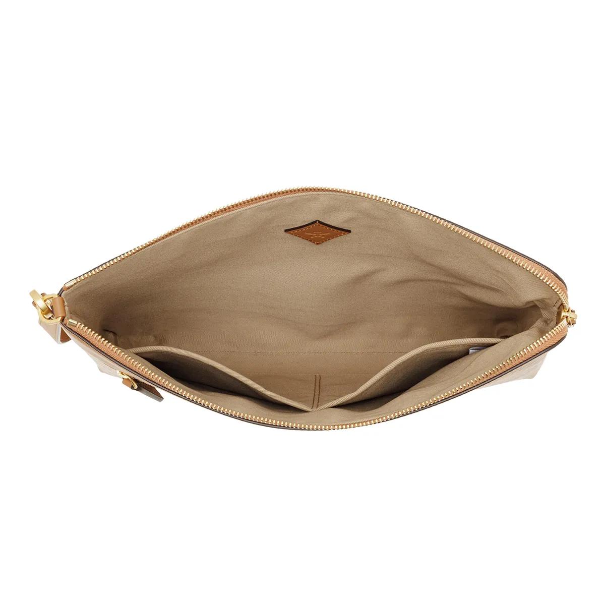 MCM Pochettes Diamond Pouch Medium in cognac