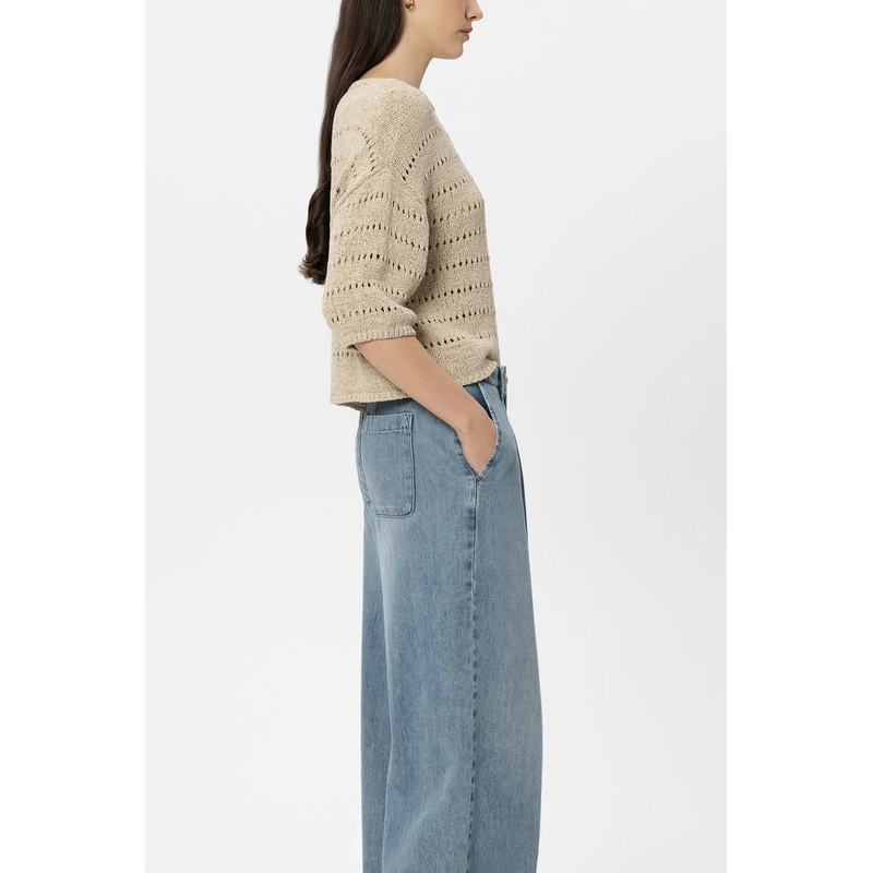 Luisa Cerano Trui Pullover Kurzarm sand(Image 3)