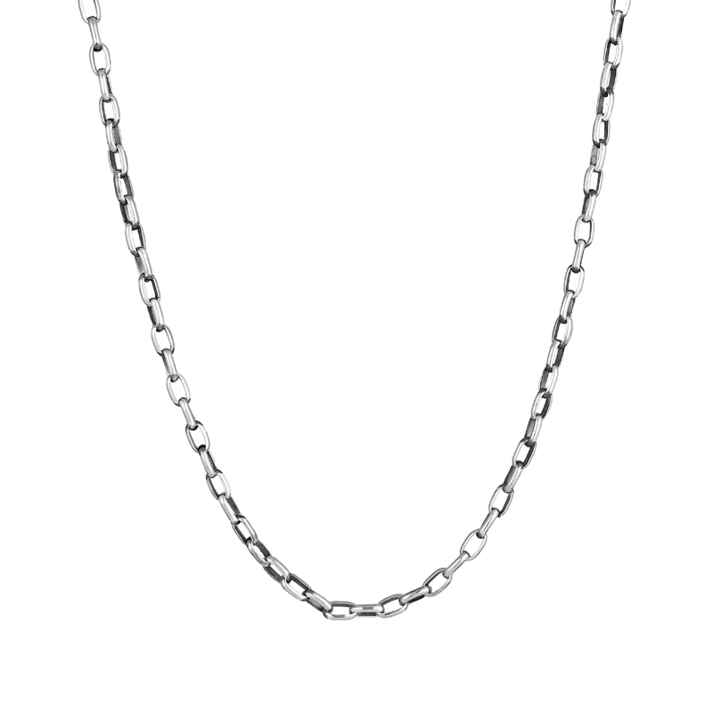 Kuzzoi Mittellange Halskette Halskette Herren Rundanker Oval Basic 925 Silber schwarz(Image 2)