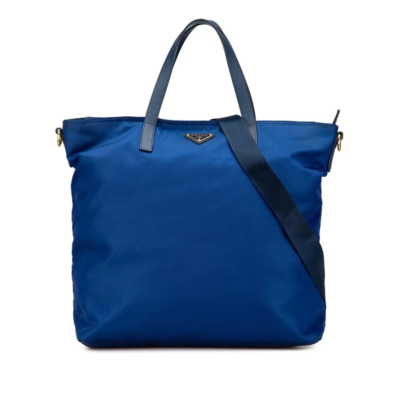Prada Schultertasche Tessuto Satchel blau