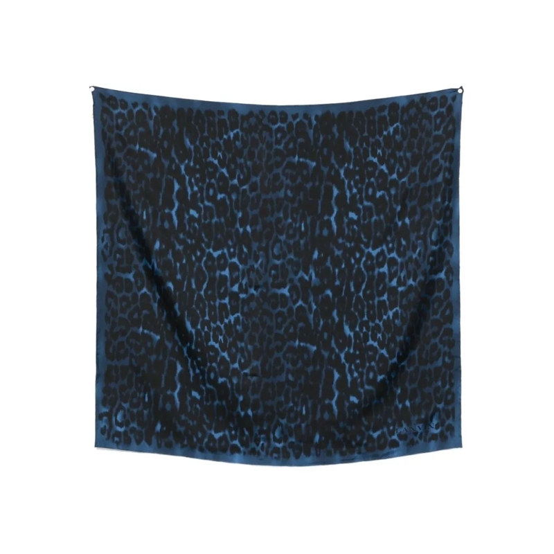 Lanvin Leichter Schal Blue Silk Scarf Black